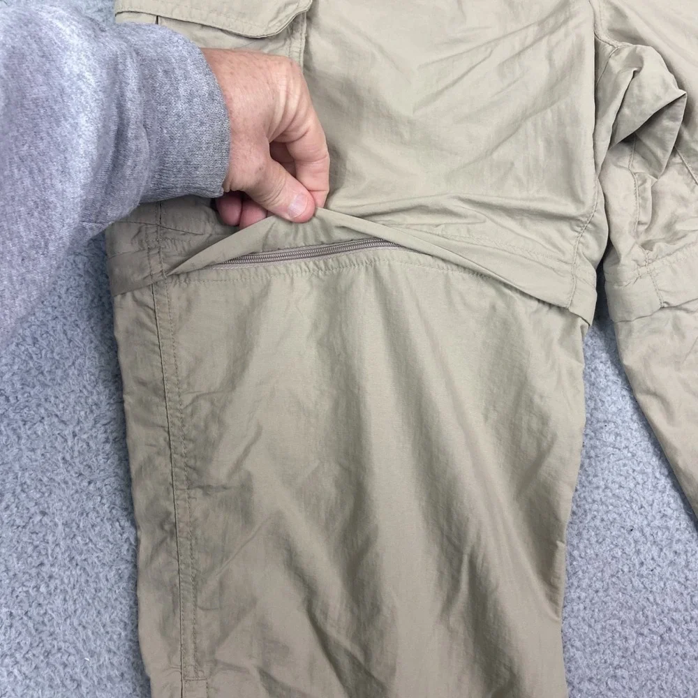 REI Mens Green Nylon Cargo Convertible Hiking Pants UPF 50+ Small 32 Inseam - Picture 3 of 10